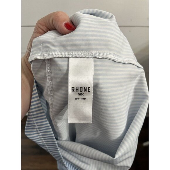 RHONE Blue and White Striped Swim Trunks - Picture 4 of 4